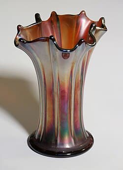 Iridescent Flared Glass Vase