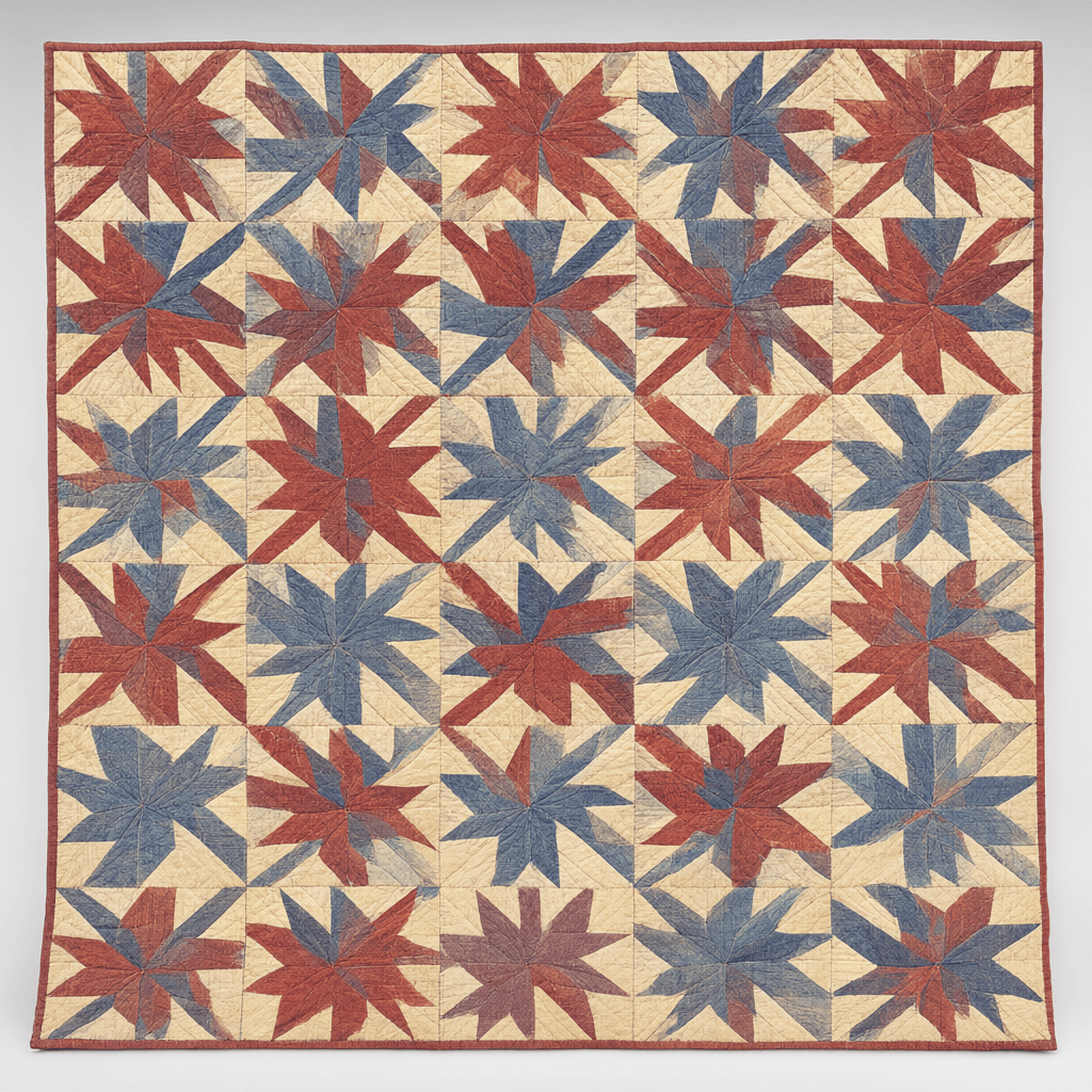 Hand-Quiltsed Star Quilt